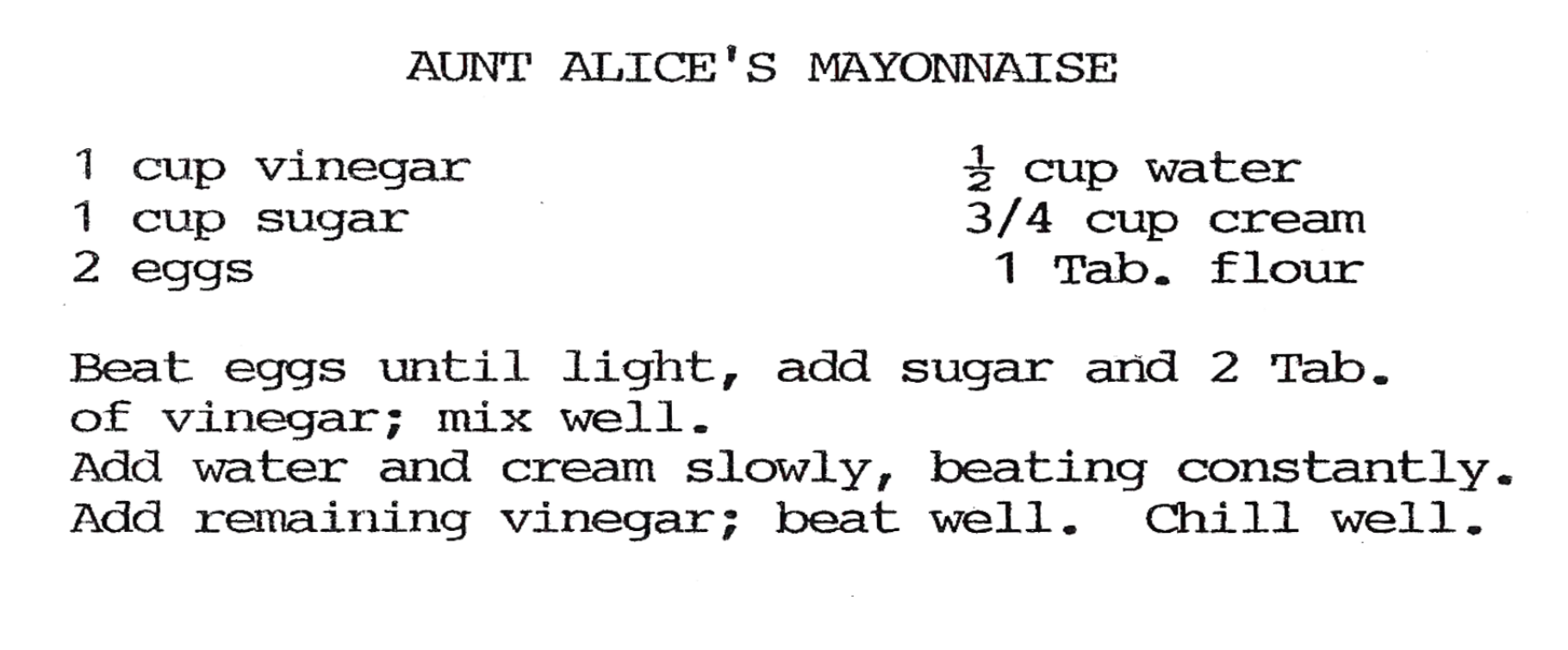 Aunt Alices Mayonnaise Image